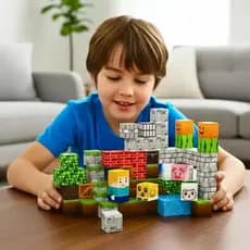 Kit 80 Blocos Magnéticos Cubos Fazenda 80 Peças Diversao