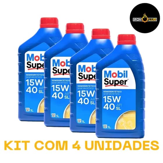 KIT 4 LITROS MOBIL 15W40 SEMISSINTÉTICO