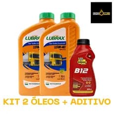 KIT 2 LITROS LUBRAX TOP TURBO ESSENCIAL 15W40 API CI-4 + ADITIVO DE MOTOR BARDAHL B12 500ML