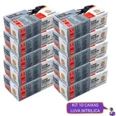 Kit 5 ou 10 Caixas Luva Nitrilica Preta Sem Pó Descartável 500 a 1.000 Unidades Uso Doméstico