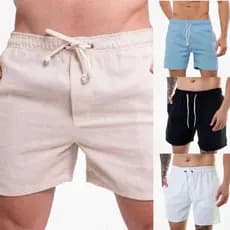 Short de Linho Premium Masculino Mauricinho Bermuda Praia