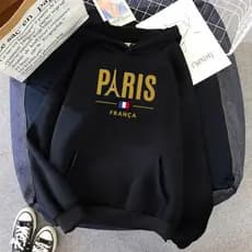 Blusa De Frio Masculino Paris França Moletom Com Capuz Flanelado
