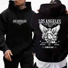 Moletom Canguru Los Angeles Blusa Frio Flanelado Streetwear