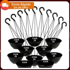 Kit 10/ 20 / 5 Vasos Cuia 25 REFORÇADO Com Haste Alça Resistente na Cor Preta