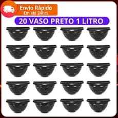 Kit 20 Vaso de Parede Meia Lua REFORÇADO Preto de Plastico Flores e Plantas