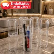 Porta Escova de Dentes Acrilico REFORÇADO Com Tampa