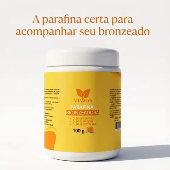 Parafina Bronzeadora Vita Selva 100g com Óleos Naturais para Bronzeado ao Sol