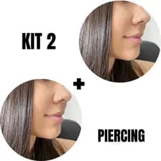 Piercing Nariz Argola Cravejada 8mm Zircônia Prata 925 KIT 2 PIERCINGS