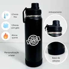 Garrafa Inox Térmica Personalizada 800ML com Logo Empresa Brinde