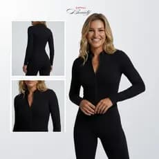 Macaquinho Feminino Curto ou Longo Verão Canelado Moda Gringa Virginia Premium
