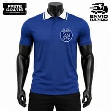 Camisa Camiseta POLO Masculina Time de Futebol Europeu P.S.G. Premium BORDADA PREMIUM