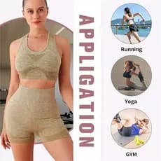 2 pecas Conjunto Academia Fitness Feminino Short + Top Bra Levanta Bumbum Leggings