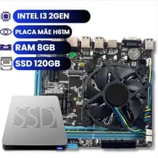 Kit Upgrade I3 2° Gen - Placa Mãe H61M - 8GB DDR3 - SSD 120GB