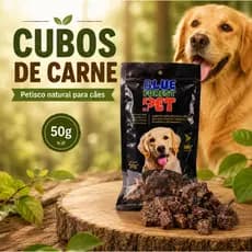Petisco Snack Natural Cubos de Carne Bovino Saboroso p/ Cães Cachorro Blue Forest Pet Saúde Bucal