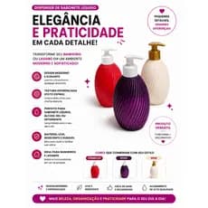 Dispenser de Sabonete Líquido Moderno Espiral Oval | Porta Sabonete Decorativo Luxo para Banheiro e Lavabo
