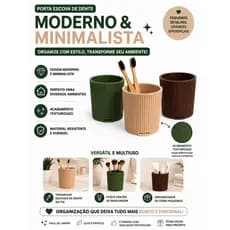 Porta Escova de Dente Moderno Minimalista | Organizador de Banheiro Premium | Design Texturizado Decorativo