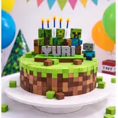 Topo de Bolo Personalizado Nome 3D com ou sem Boneco Estilo Minecraft Decorativo Festa Aniversário Sob Encomenda