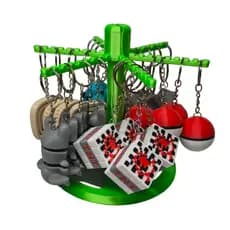 Pack 30 Chaveiros Articulados Colecionáveis + Expositor de Balcão Giratório | Kit Revenda para lojistas