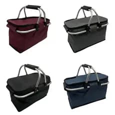 Cesta Termica Bolsa Piquenique Dobrável Praia Lanche Camping 40x20x23cm Escolha a Cor
