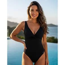 Maiô Feminino Chapa Barriga Bicolor Adulto Proteção UV 50 Body Treino Natação Adulto Alta Compressão