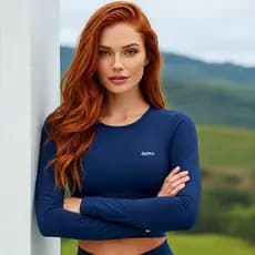 Croped Feminino Avúlso Manga Longa Comprida Proteção Solar UV Top Curto Moda Praia Fresquinho Básico