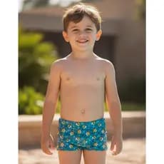 Sunga Box Infantil Juvenil Masculino Bebe Estampada Lisa 2a16 Anos Proteção Uv50 Moda Praia Natação