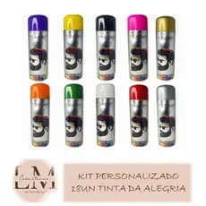 Kit personalizado 18un Tinta da Alegria Spray Para Cabelo Temporária Barbershop 250ml Colorida