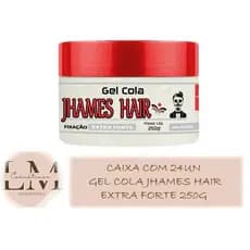 Caixa Com 24un Gel Cola Jhames Hair Extra Forte 250g