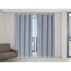 Cortina Blackout prata com Voil Xadrez 2,80 m x 2,30 m