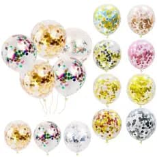 Kit Balões Bexiga Cristal Confete Arranjo Festa Luxo Decoração Elegante Aniversário Ideal P/Painel