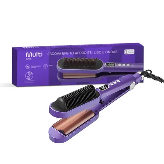 Escova Alisadora Efeito Afrodite Liso e Ondas Bivolt Multi