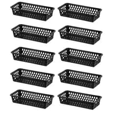 Kit 10 Cesto Organizador Multiuso Gaveta Retangular 28x12x6