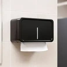 Toalheiro Dispenser Interfolha Papel Preto Moderno Banheiro