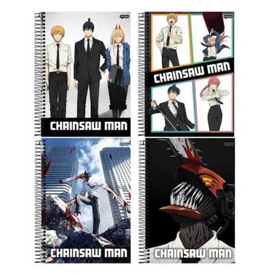 CADERNO CHAINSAW MAN ANIME 1 MATÉRIA