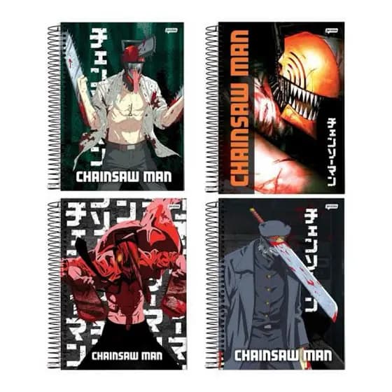 CADERNO CHAINSAW MAN ANIME 10 MATERIAS