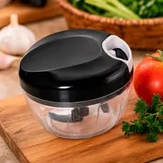 Processador Triturador 500ml 3 Laminas de Alimentos Alho Cebola Legumes Cozinha Preto