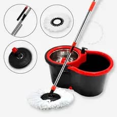 Mop Giratório Balde Cesto Inox Limpeza Esfregão 360 Dispenser Para Sabão