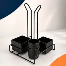 Suporte Para Copos Descartáveis 50ml 80ml Chá Café Porta Colherzinha Sachê Açúcar Preto