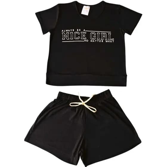 Conjunto Juvenil Feminina Blusas e Bermudas Viscolycra Tam 10 ao 14 anos
