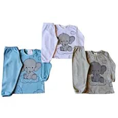 KIt Conjunto Bebê - Blusa Calça Manga Longa 100% Algodão Menina/Menino RN ao GG Ref 2009