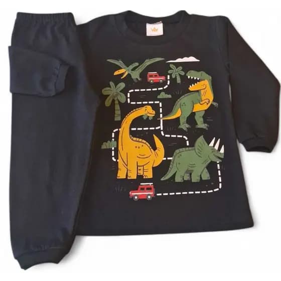 Conj Bebê - Blusa Calça Manga Longa 100% Algodão Menina/Menino RN ao GG Ref 2009