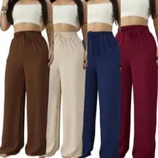 Calça Duna Pantalona-Wide-leg cintura com elastano na cintura ,  Bolso , Elastico na cintura TENDENCIA DE DUNA