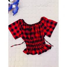 Blusa feminina simples casual de manga curta com estampa de xadrez