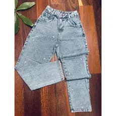 Calça moon jeans feminina bordad com detalhes de flores margaridas