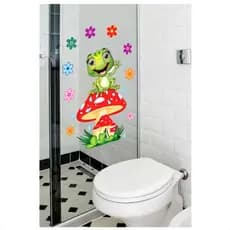 Adesivo Decorativo Sapo Cogumelo Banheiro Quarto Infantil Adesivo Decorativo Papel Armário Vidro