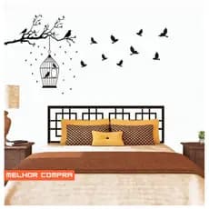 Adesivo para Parede, Sala, Quarto chique premium pássaros voando vidro metal Papel adesivo parede