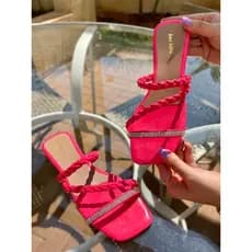 Sandálias Rasteirinhas Femininas Com Strass 2 Tiras Moda Verão Casual Chinelo Feminino Sandália