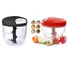 Kit 2 Triturador 900ml +500ml Manual Processador Picador Fatiador Legumes Cozinha Original