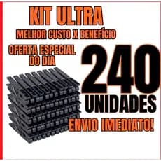 Kit 240 Prendedores de Roupa Plastico Preto Resistente Antiderrapante Alta Durabilidade Varal Reforçado