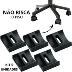 Kit 5 Trava Rodinha Cadeira Gamer Escritório Antiderrapante Fixador Simulador